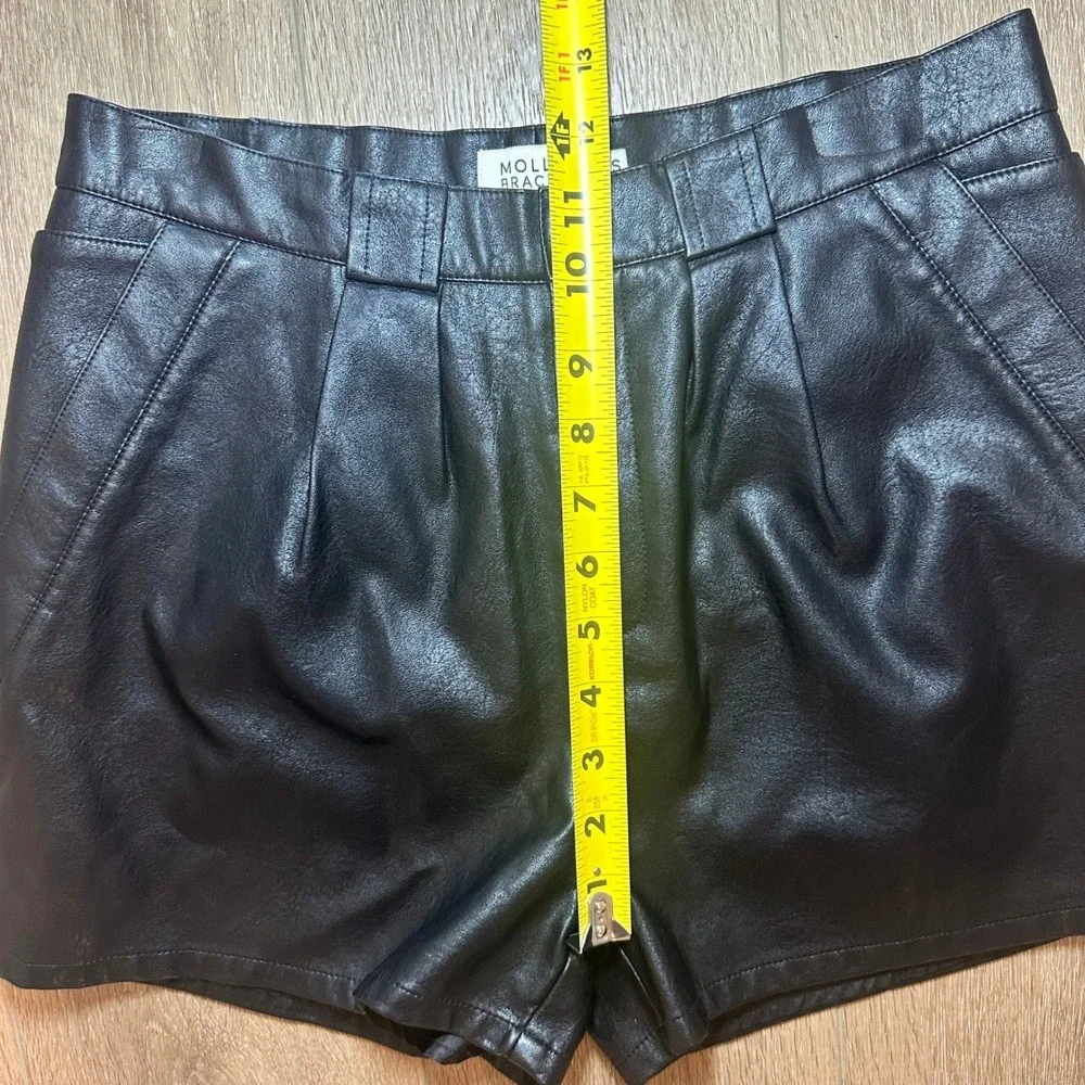Molly Bracken Womens Sleek Black Faux Leather High Waisted Shorts Size S NWOT